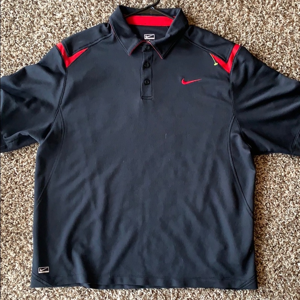 Nike Red and Black Golf Shirt